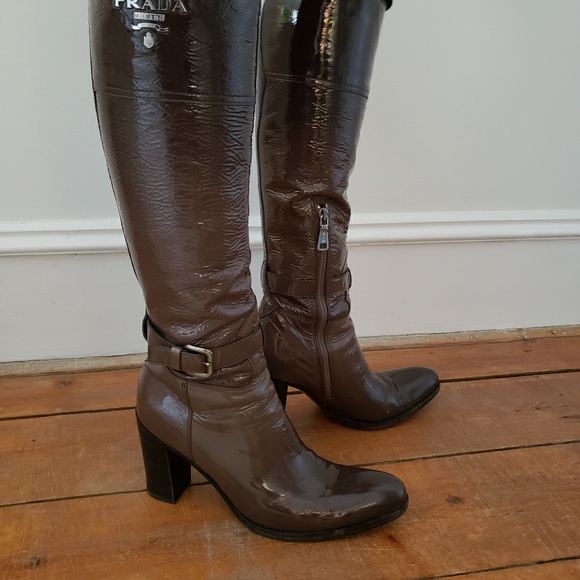 Prada leather boots, size 37 - Picture 1 of 4